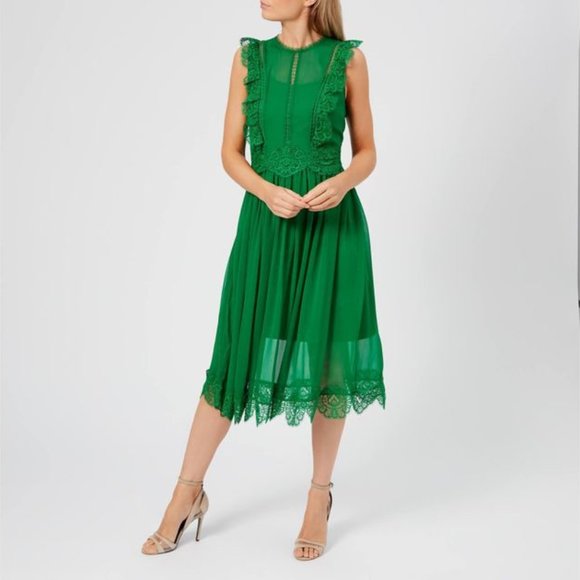ted baker porrla frill lace midi dress
